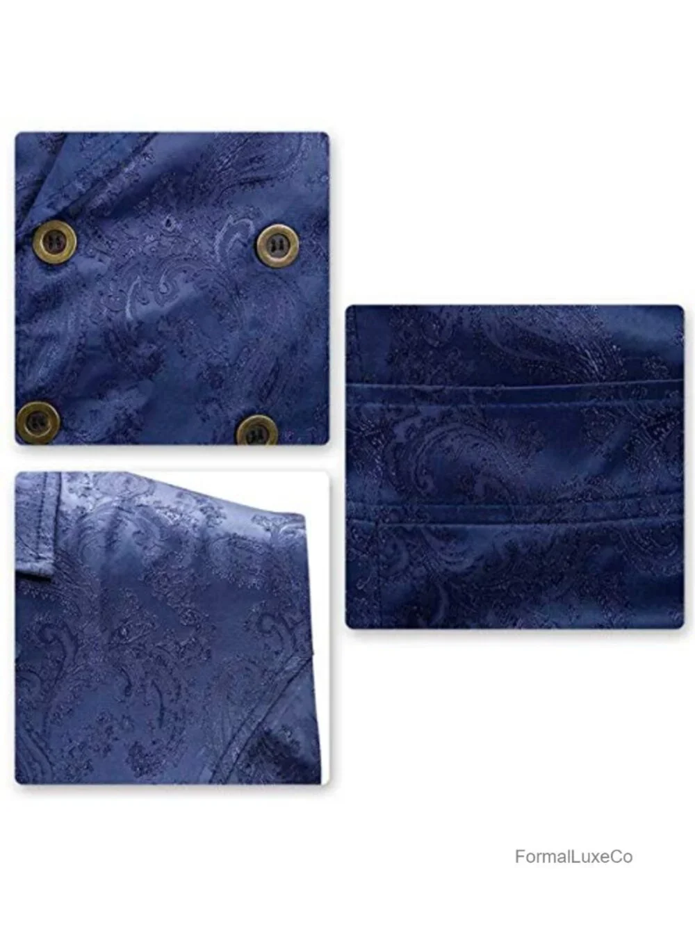 Men's Slim Fit Paisley Dress Vest Sleeveless Steampunk Waistcoat